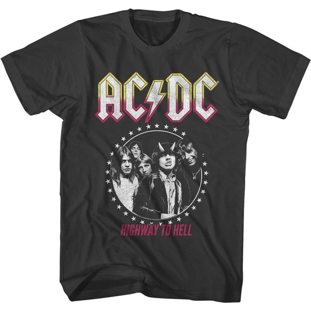AC/DC Circle Stars Smoke Adult T-shirt - Etsy