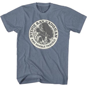 Stevie Ray Vaughan Srv Badge Indigo Heather Adult T-shirt - Etsy