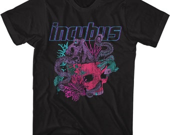 Camiseta negra con el logotipo de Incubus y la calavera del pulpo