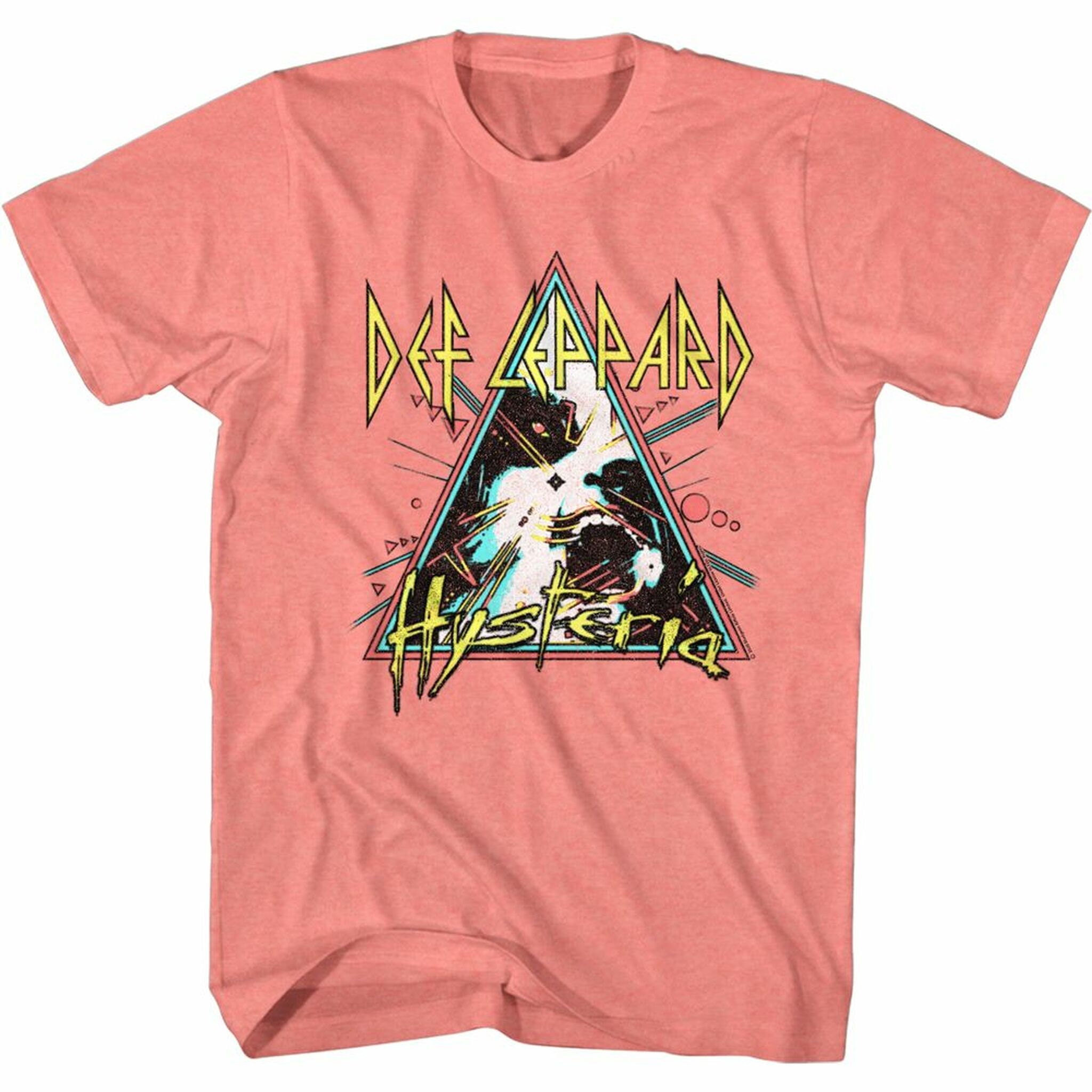 Def Leppard Hysteria Triangle Coral Silk Heather T-Shirt