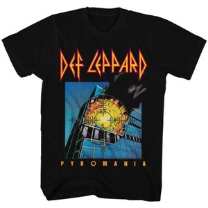 Maglietta nera per adulti Def Leppard Pyromania in scatola
