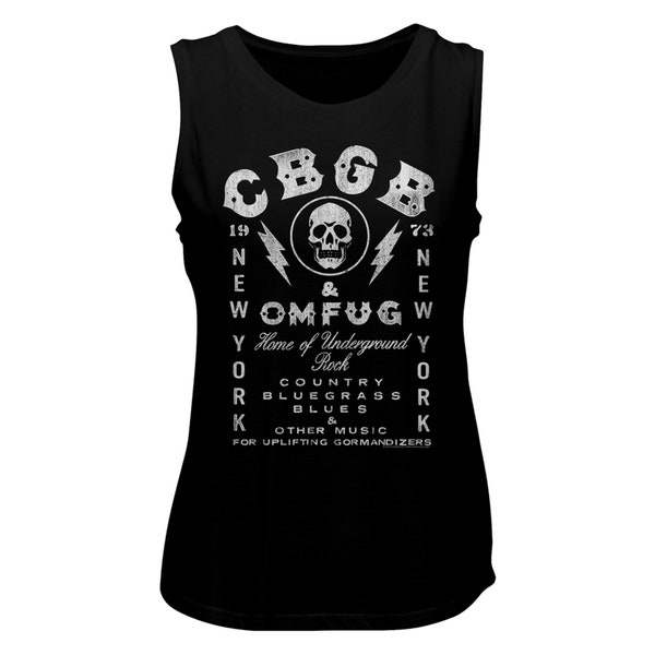CBGB CBGB Black Women's Muscle Tank Top T-Shirt
