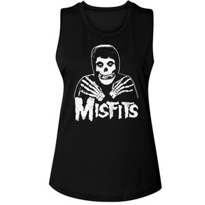 Misfits Skull Crossed Arms Black Women&#39;s Muscle Tank Top
