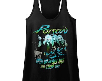 Poison Tour Shirt Black Junior Women's Racerback Tank Top T-Shirt