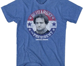 Animal House Blutarsky For President Blue Adult T-Shirt