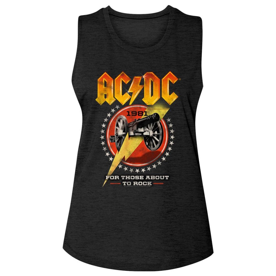 AC/DC Cannon Lightning Black Women's Muscle Tank Top T-shirt - Etsy