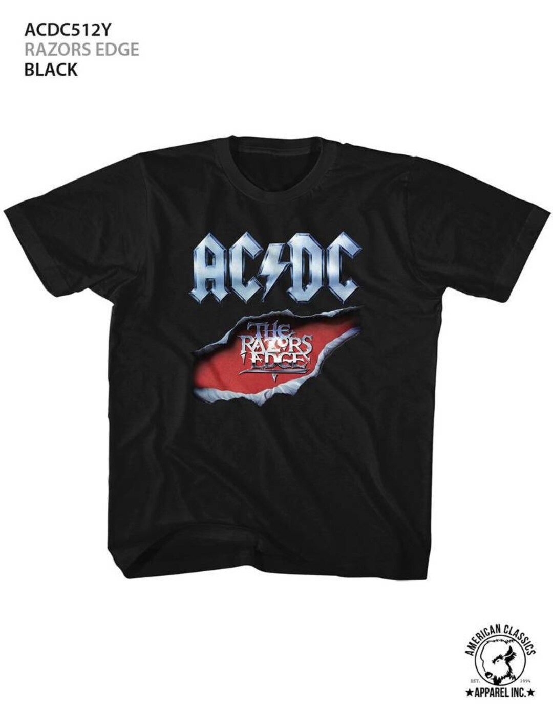 AC/DC Razor's Edge Black Children's T-shirt - Etsy