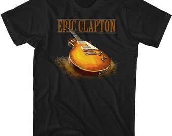 Maglietta nera da adulto con chitarra di Eric Clapton
