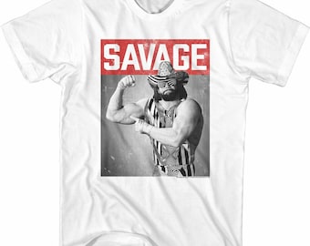 Macho Man Savage Man Weißes T-Shirt für Erwachsene