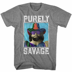 Macho Man Purely Savage Graphite Heather Adult T-Shirt