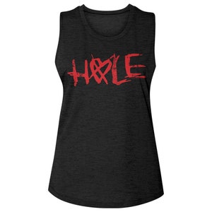 Hole Crossed Heart Logo Black Women&#39;s Sleeveless T-Shirt