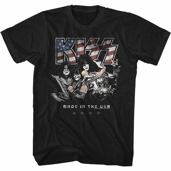 Kiss Amerikiss Black Adult T-shirt - Etsy
