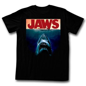 Jaws Poster Black Adult T-Shirt