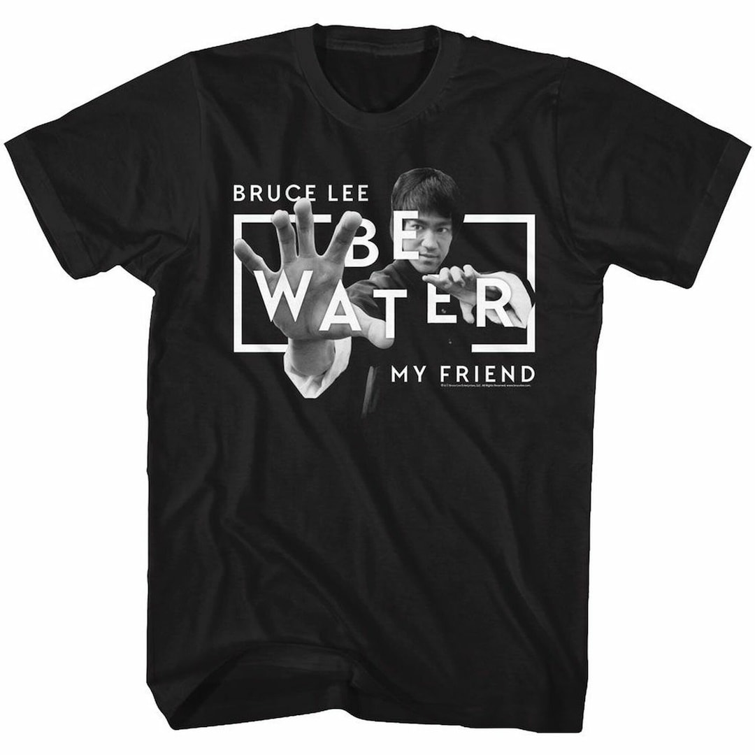 Bruce Lee Be Water Black Adult T-shirt - Etsy