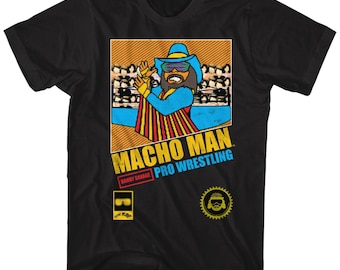 Macho Man Pro Wrestling Schwarzes T-Shirt für Erwachsene