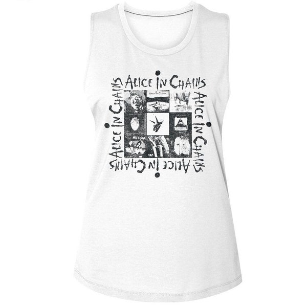 Alice In Chains Multi Album Art White Women's Muscle Tank Top T-Shirt