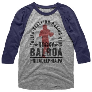 Rocky Balboa Boxing Club Gray Heather/Blue Heather Raglan T-Shirt