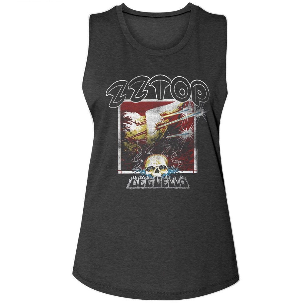 ZZ Top Deguello Cover Charcoal Women's Muscle Tank Top T