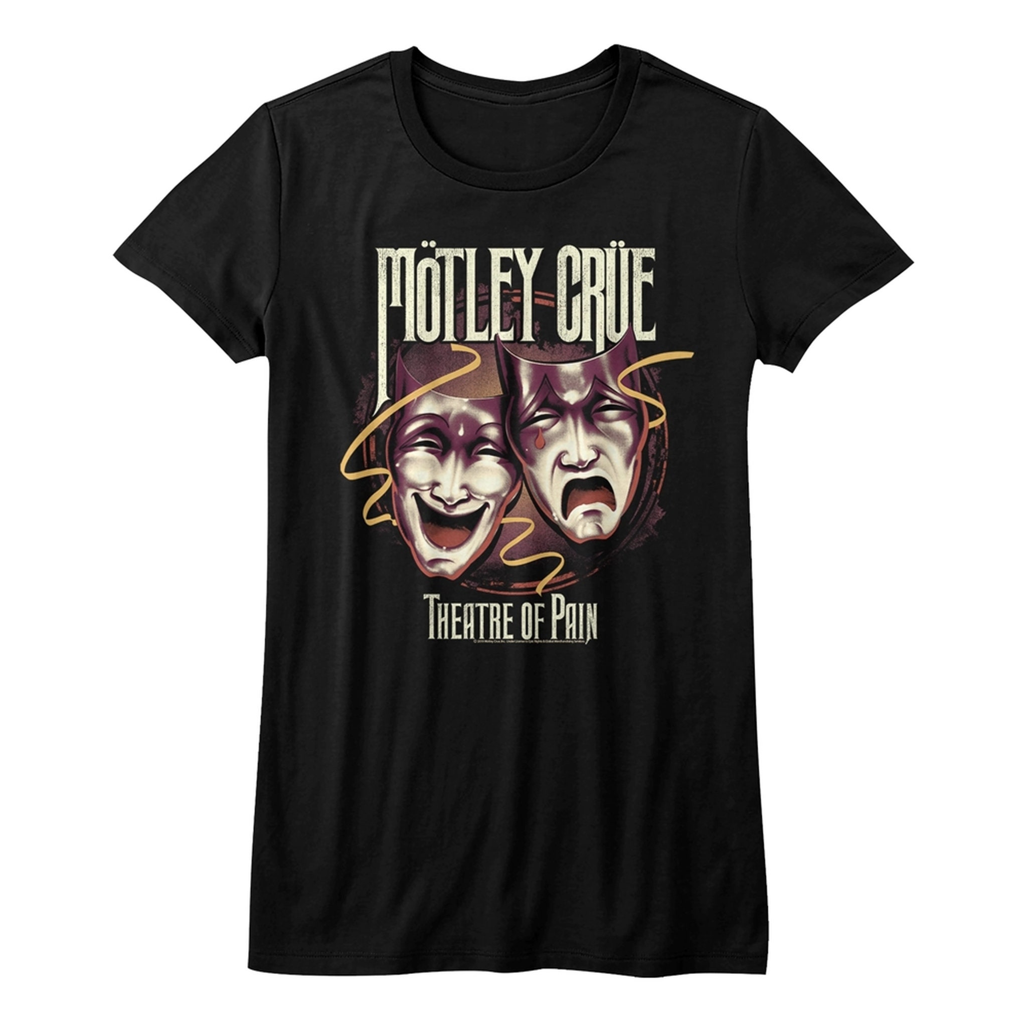 Motley Crue Classic Theater Of Pain Black Junior Women's T-Shirt