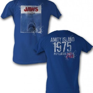 Jaws 1975 Royal Adult T-Shirt