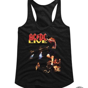 AC/DC Live Black Junior Women&#39;s Racerback Tank Top T-Shirt