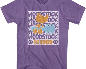 Camiseta de adulto Woodstock Stacked Purple Heather