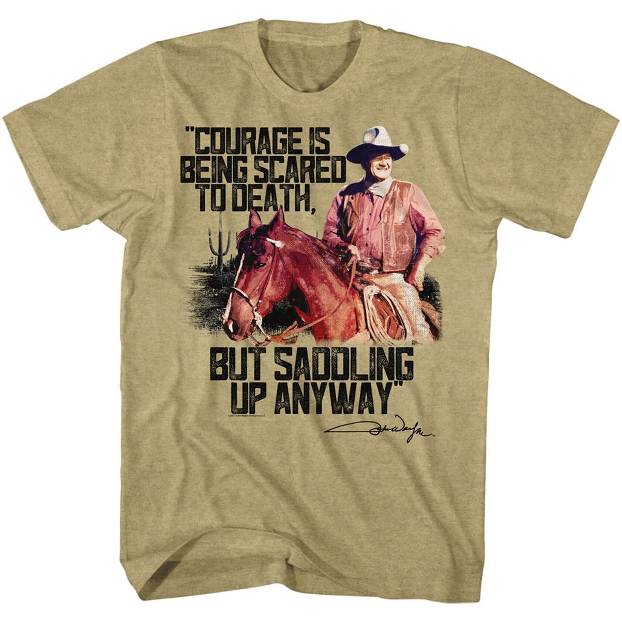 John Wayne Courage Khaki Heather Adult T-Shirt