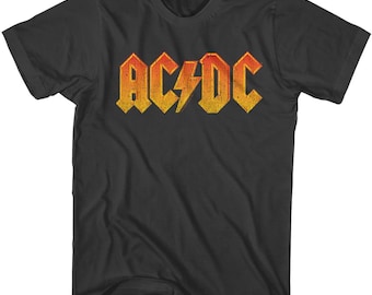 AC/DC Distressed Orange Smoke Adult T-Shirt