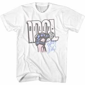Billy Idol Idol Fist White Adult T-Shirt