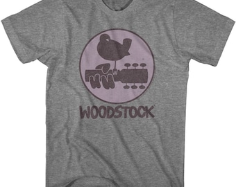 Camiseta para adultos con el logotipo de Woodstock en color grafito jaspeado