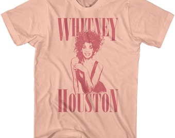 Whitney Houston Monochrome Whit Peach T-Shirt
