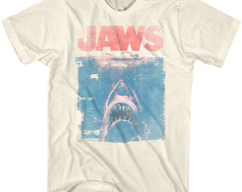 Mens Official JAWS Shark T-Shirt Top Retro Gift Pyjamas S M L XL 
