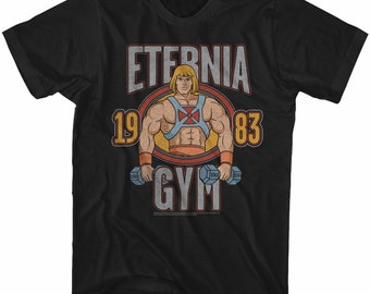 Maglietta nera per adulti Masters Of The Universe He Man Gym