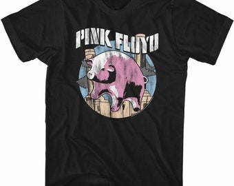 Maglietta nera per adulti "Pink Floyd Flying Pig"