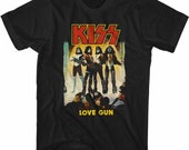 Kiss Love Gun Black Adult Classic T-shirt - Etsy
