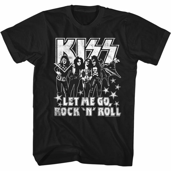 Kiss Let Me Go Black Adult T-Shirt