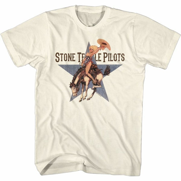 Stone Temple Pilots Riding Bronco Natural Adult T-Shirt