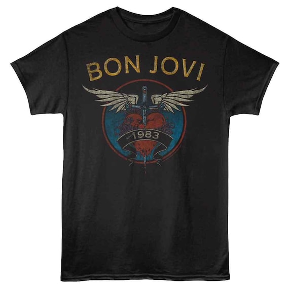 Bon Jovi Est 1983 ブラック T シャツ - Etsy 日本