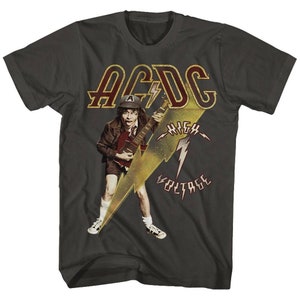 AC/DC スプラッター柄 Tシャツ ACDC-Logo-Fade-Women-s-Short-