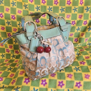RARE All Vintage Teal Coach Purse Shoulder Bag - Etsy