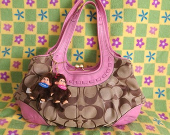 Rare Color Coach Pink Ergo Kisslock Hobo Purse (K0826-13610