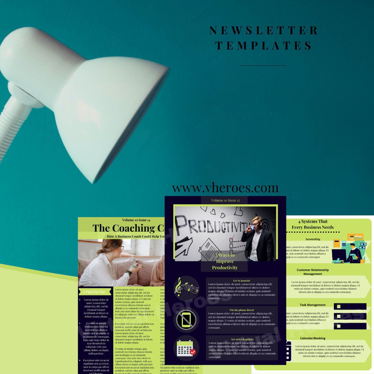 Professional Canva Templates Green & Blue | Etsy