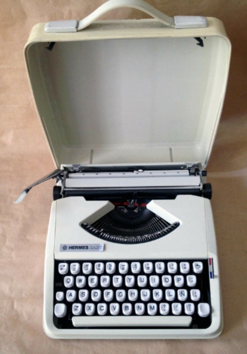 Hermes Baby Portable Typewriter White Etsy