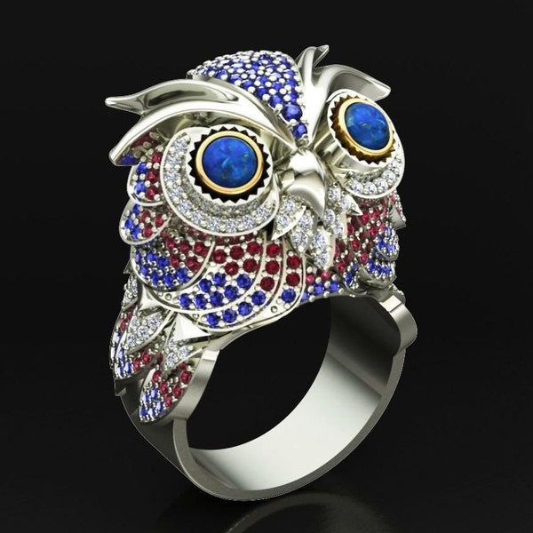 Gold Owl Ring Etsy