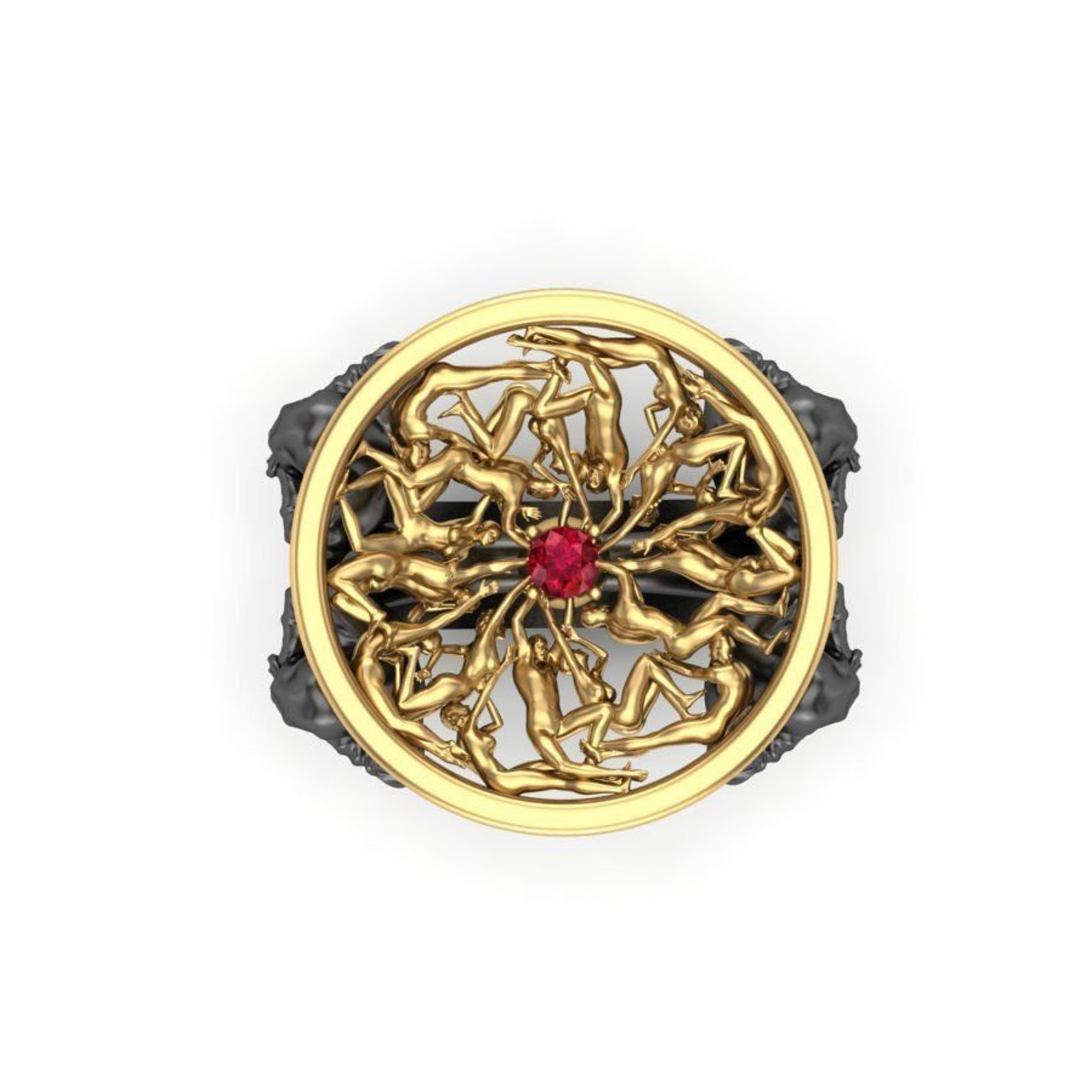 14k Gold Over Diamond Guards Ringruby Diamond Guards Etsy