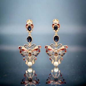 Boucles D'oreilles à Clip Papillon Argenté - Style Gothique Rétro, Sans Perçage, En Alliage