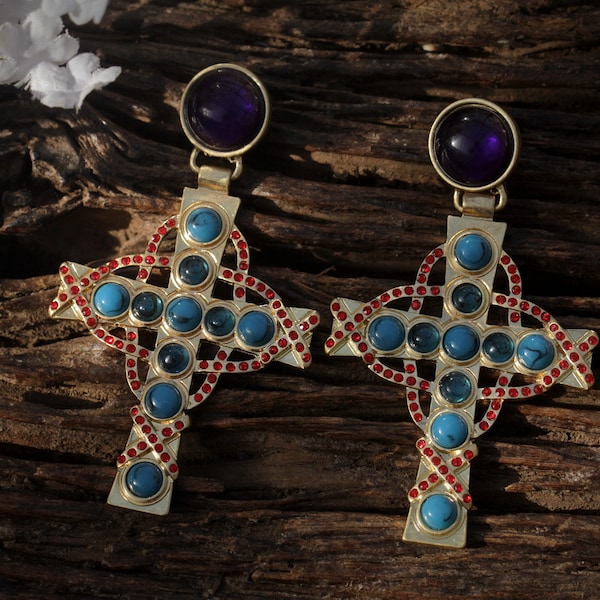 Boucles D'oreilles Vintage à Pinces - Sans Perçage - Occasion En Bon état Général (traces D'usure)