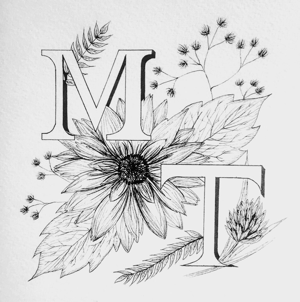 Dessin à L'encre de Chine Réalisé La Main, Idée Cadeau Mariage ou Pacs, Parfait Pour Encadrer Comme 