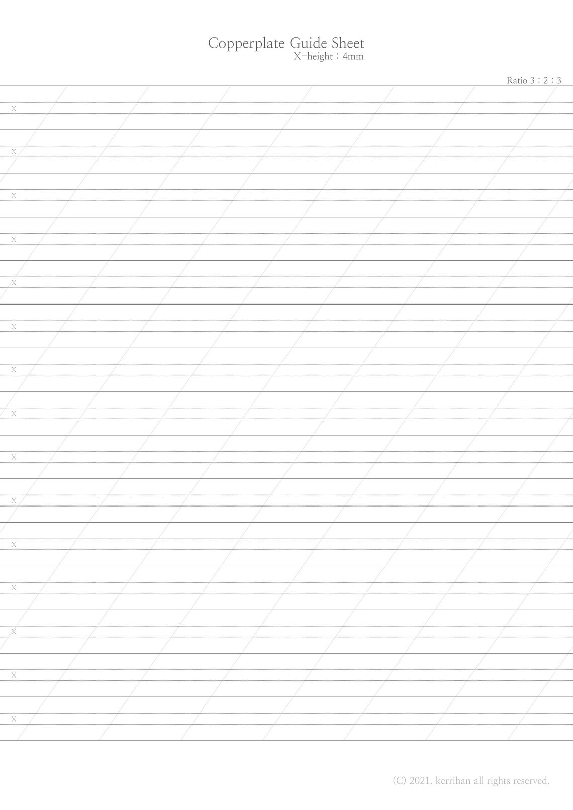 Blank Copperplate Practice Sheet / Copperplate Practice Sheet - Etsy España