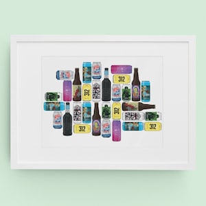 シカゴのプリント、シカゴのアート、シカゴの壁画、シカゴのポスター、シカゴの看板、中西部のアート、シカゴのイリノイのクラフトビール、シカゴのアートプリント、